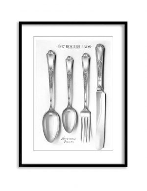 Cutlery Set | Vintage Retro Poster | Colour Factory Editions