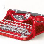 Red Typewriter | Vintage Retro Poster | Colour Factory Editions