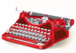 Red Typewriter | Vintage Retro Poster | Colour Factory Editions